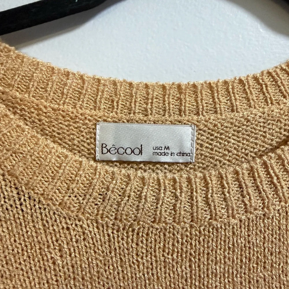 BeCool Cozy Tan Sweater with Pocket - Picture 3 of 4
